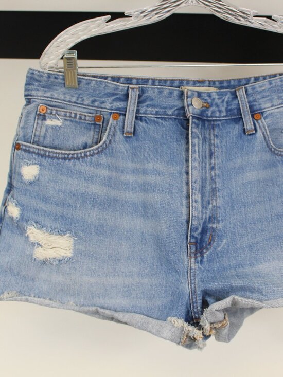 Madewell Pants - Madewell Relaxed Denim Shorts 31 Distressed High Rise‎ Cutoff
